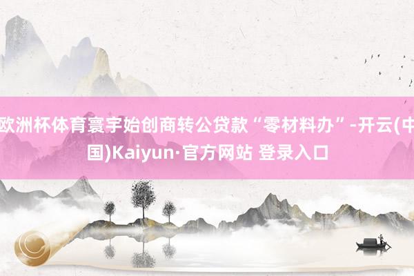 欧洲杯体育寰宇始创商转公贷款“零材料办”-开云(中国)Kaiyun·官方网站 登录入口