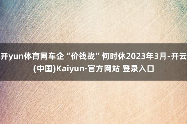 开yun体育网车企“价钱战”何时休2023年3月-开云(中国)Kaiyun·官方网站 登录入口