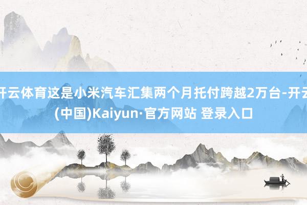 开云体育这是小米汽车汇集两个月托付跨越2万台-开云(中国)Kaiyun·官方网站 登录入口