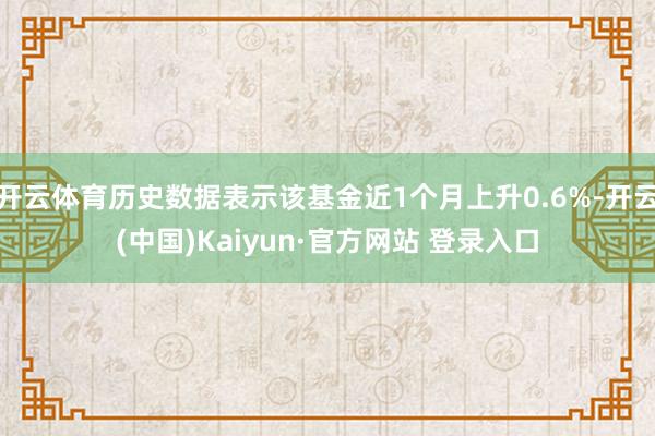 开云体育历史数据表示该基金近1个月上升0.6%-开云(中国)Kaiyun·官方网站 登录入口