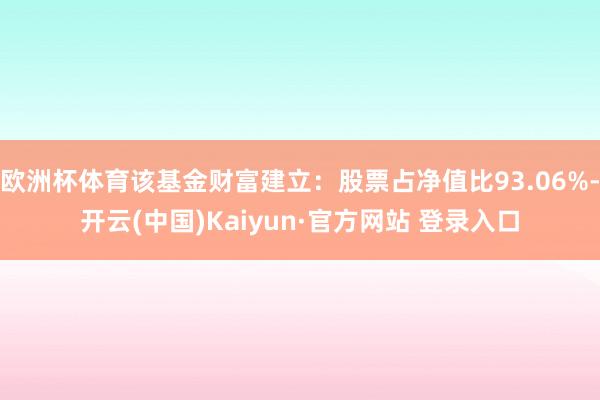 欧洲杯体育该基金财富建立：股票占净值比93.06%-开云(中国)Kaiyun·官方网站 登录入口