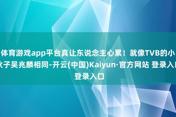 体育游戏app平台真让东说念主心累！就像TVB的小伙子吴兆麟相同-开云(中国)Kaiyun·官方网站 登录入口