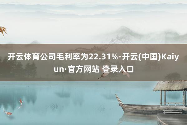 开云体育公司毛利率为22.31%-开云(中国)Kaiyun·官方网站 登录入口