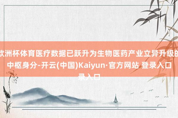 欧洲杯体育医疗数据已跃升为生物医药产业立异升级的中枢身分-开云(中国)Kaiyun·官方网站 登录入口