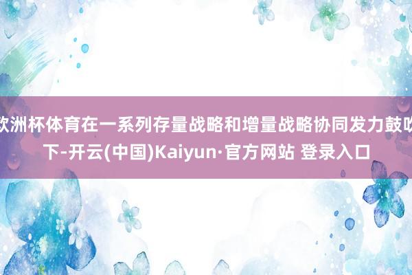 欧洲杯体育在一系列存量战略和增量战略协同发力鼓吹下-开云(中国)Kaiyun·官方网站 登录入口
