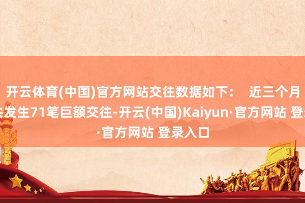 开云体育(中国)官方网站交往数据如下：  近三个月该股共发生71笔巨额交往-开云(中国)Kaiyun·官方网站 登录入口