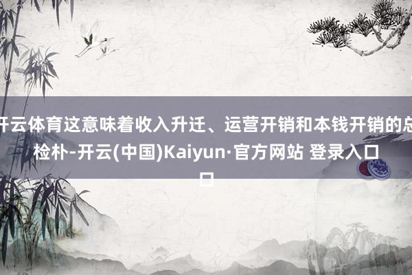 开云体育这意味着收入升迁、运营开销和本钱开销的总检朴-开云(中国)Kaiyun·官方网站 登录入口