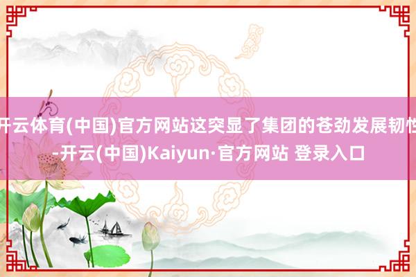 开云体育(中国)官方网站这突显了集团的苍劲发展韧性-开云(中国)Kaiyun·官方网站 登录入口
