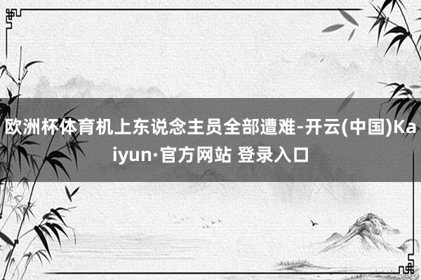欧洲杯体育机上东说念主员全部遭难-开云(中国)Kaiyun·官方网站 登录入口