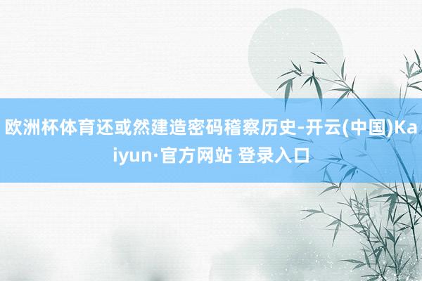 欧洲杯体育还或然建造密码稽察历史-开云(中国)Kaiyun·官方网站 登录入口