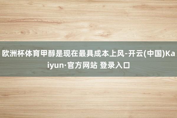 欧洲杯体育甲醇是现在最具成本上风-开云(中国)Kaiyun·官方网站 登录入口