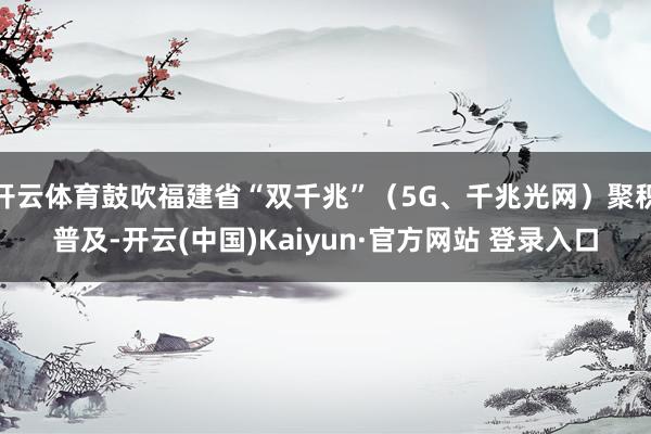 开云体育鼓吹福建省“双千兆”（5G、千兆光网）聚积普及-开云(中国)Kaiyun·官方网站 登录入口