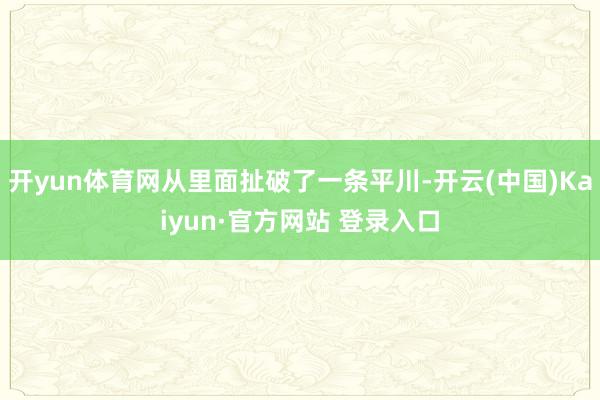 开yun体育网从里面扯破了一条平川-开云(中国)Kaiyun·官方网站 登录入口