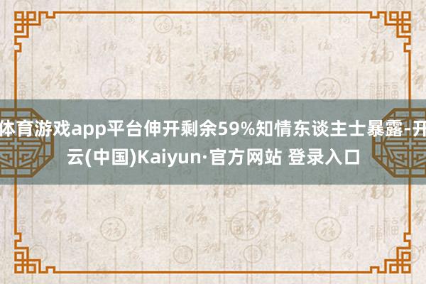 体育游戏app平台伸开剩余59%知情东谈主士暴露-开云(中国)Kaiyun·官方网站 登录入口