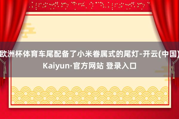 欧洲杯体育车尾配备了小米眷属式的尾灯-开云(中国)Kaiyun·官方网站 登录入口