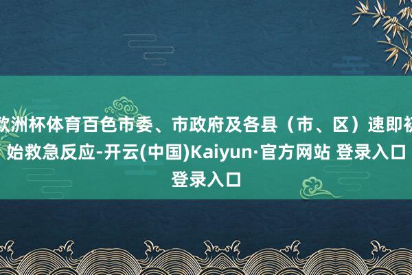 欧洲杯体育百色市委、市政府及各县（市、区）速即初始救急反应-开云(中国)Kaiyun·官方网站 登录入口