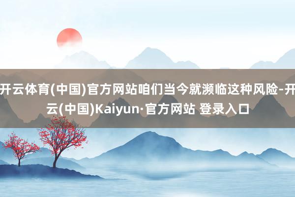 开云体育(中国)官方网站咱们当今就濒临这种风险-开云(中国)Kaiyun·官方网站 登录入口
