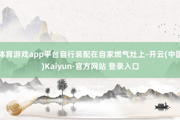 体育游戏app平台自行装配在自家燃气灶上-开云(中国)Kaiyun·官方网站 登录入口