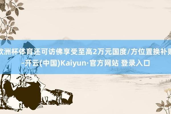 欧洲杯体育还可访佛享受至高2万元国度/方位置换补贴-开云(中国)Kaiyun·官方网站 登录入口