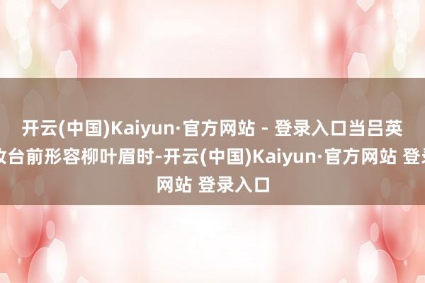 开云(中国)Kaiyun·官方网站 - 登录入口当吕英在梳妆台前形容柳叶眉时-开云(中国)Kaiyun·官方网站 登录入口