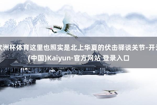 欧洲杯体育这里也照实是北上华夏的伏击驿谈关节-开云(中国)Kaiyun·官方网站 登录入口
