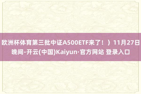 欧洲杯体育第三批中证A500ETF来了！）11月27日晚间-开云(中国)Kaiyun·官方网站 登录入口