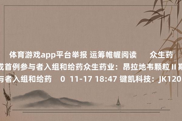 体育游戏app平台举报 运筹帷幄阅读      众生药业：昂拉地韦颗粒Ⅱ期临床磨练完成首例参与者入组和给药众生药业：昂拉地韦颗粒Ⅱ期临床磨练完成首例参与者入组和给药    0  11-17 18:47 键凯科技：JK1201I治愈统一有脑转动的三阴性乳腺癌II期临床磨练完成首例受试者入组键凯科技：JK1201I治愈统一有脑转动的三阴性乳腺癌II期临床磨练完成首例受试者入组    0  11-12 17:41 广汽集团：公司自主研发的固态电板相貌正在按绸缪激动中广汽集团：公司自主研发的固态电板相貌正在按绸缪激动中    0  11-08 21:34 我国ATF燃料组件自主研发迈出关节一步我国ATF燃料组件自主研发迈出关节一步    0  11-05 11:21 我国自主研发、中枢时刻自主可控 民众最大打桩船油缸下线我国自主研发、中枢时刻自主可控 民众最大打桩船油缸下线    17  10-15 16:27     一财最热      点击关闭-开云(中国)Kaiyun·官方网站 登录入口