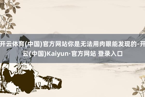 开云体育(中国)官方网站你是无法用肉眼能发现的-开云(中国)Kaiyun·官方网站 登录入口