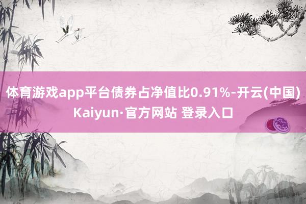 体育游戏app平台债券占净值比0.91%-开云(中国)Kaiyun·官方网站 登录入口