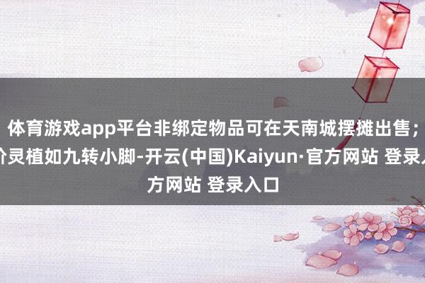 体育游戏app平台非绑定物品可在天南城摆摊出售；高阶灵植如九转小脚-开云(中国)Kaiyun·官方网站 登录入口