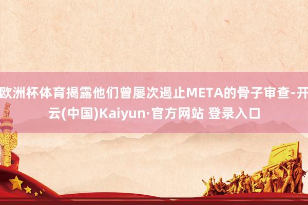 欧洲杯体育揭露他们曾屡次遏止META的骨子审查-开云(中国)Kaiyun·官方网站 登录入口