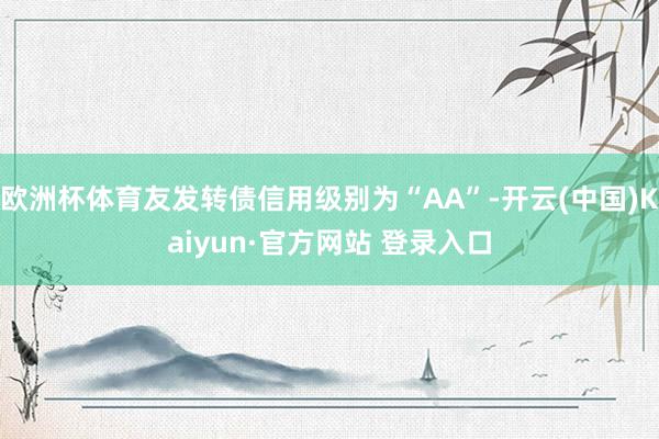 欧洲杯体育友发转债信用级别为“AA”-开云(中国)Kaiyun·官方网站 登录入口