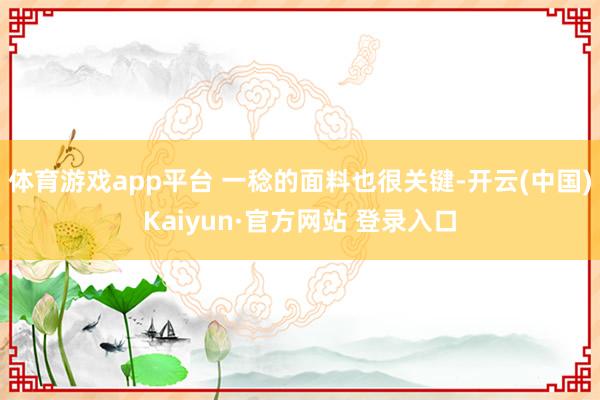 体育游戏app平台 一稔的面料也很关键-开云(中国)Kaiyun·官方网站 登录入口