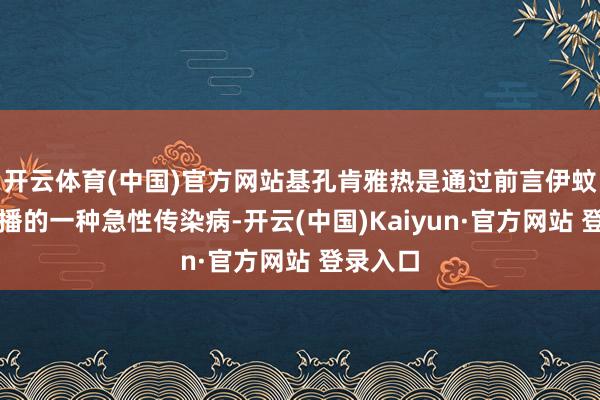 开云体育(中国)官方网站基孔肯雅热是通过前言伊蚊叮咬传播的一种急性传染病-开云(中国)Kaiyun·官方网站 登录入口